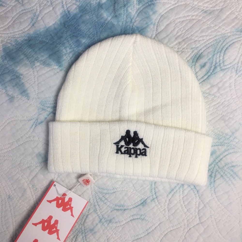 🆕 NWT Kappa Skull Cap Hat Cream Black Embroidery